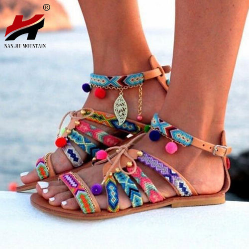 Ethnic Bohemian Summer Woman Pompon