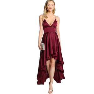 Party Dress Deep V Neck Spaghetti Strap