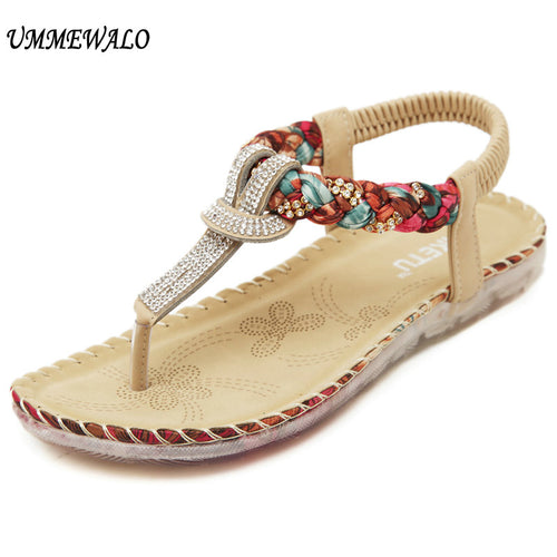 UMMEWALO Summer Sandals Women T-strap Flip Flops