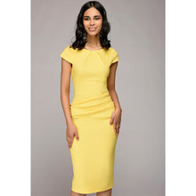 Women Solid Slim dress Short Sleeve Office