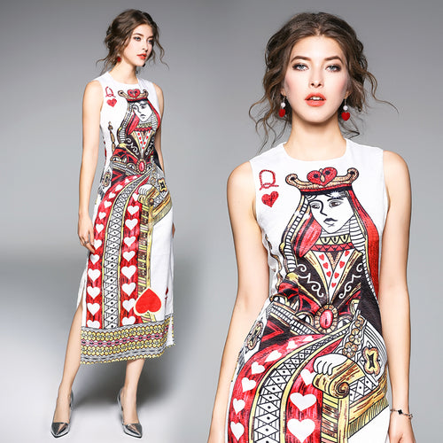 New Fashion Women Long Dress Printing Pocket Elegant