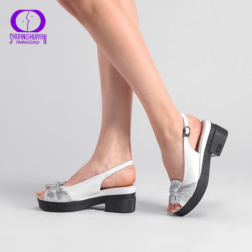 platform Women Sandals Square Thick Heel