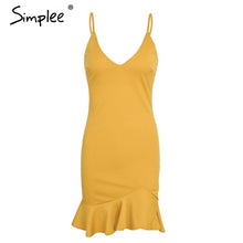 Simplee Sexy v neck ruffle strap