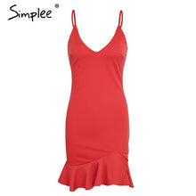 Simplee Sexy v neck ruffle strap