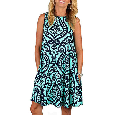 Bohemian Beach Dress Casual Dresses Vestido Sleeveless Sundress