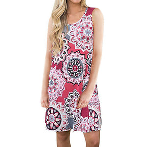 Bohemian Beach Dress Casual Dresses Vestido Sleeveless Sundress