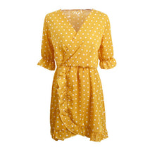 GUMPRUN Polka Dot Print Elagant Red Dress Women Sexy