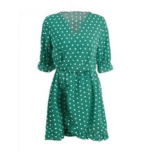 GUMPRUN Polka Dot Print Elagant Red Dress Women Sexy