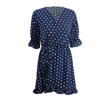 GUMPRUN Polka Dot Print Elagant Red Dress Women Sexy
