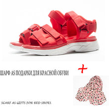 Platform Flat Sandals Lady Leather Shoes