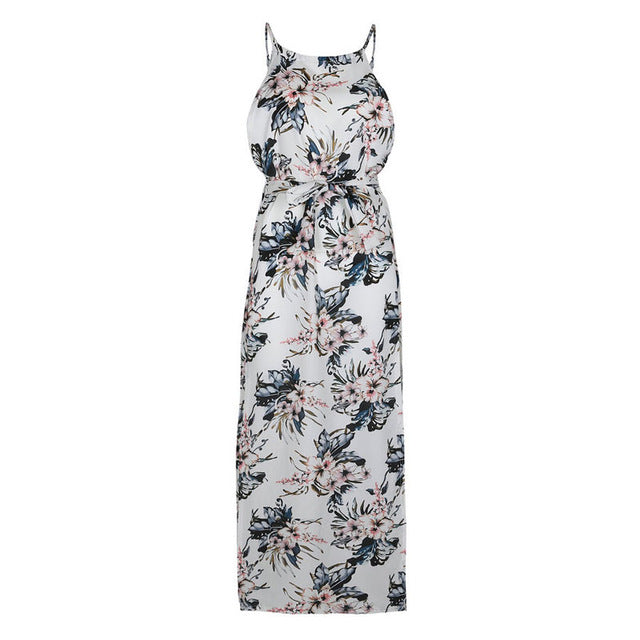 DeRuiLaDy 2018 Boho Floral Print Straps Long